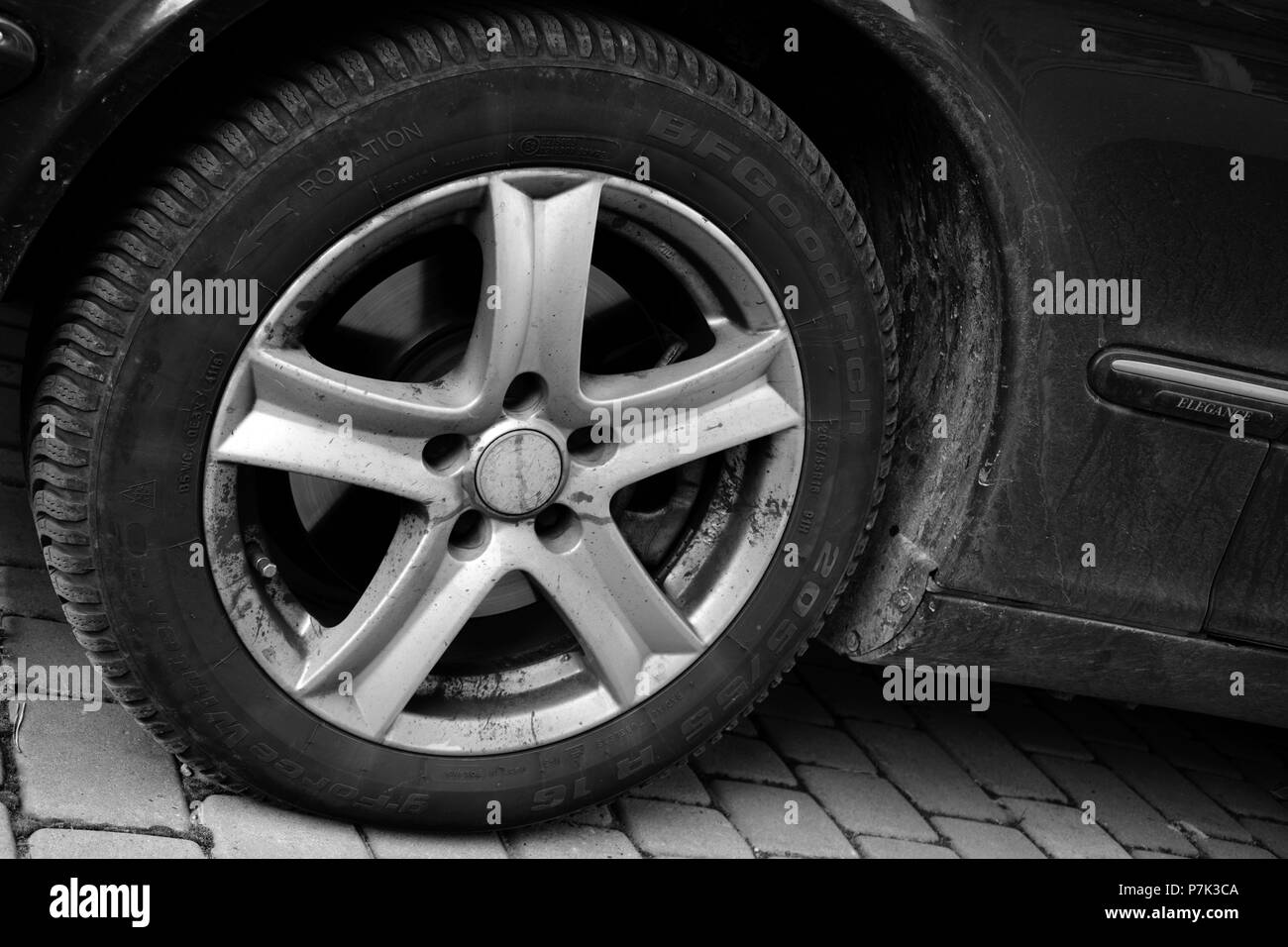 dirty wheel Stock Photo
