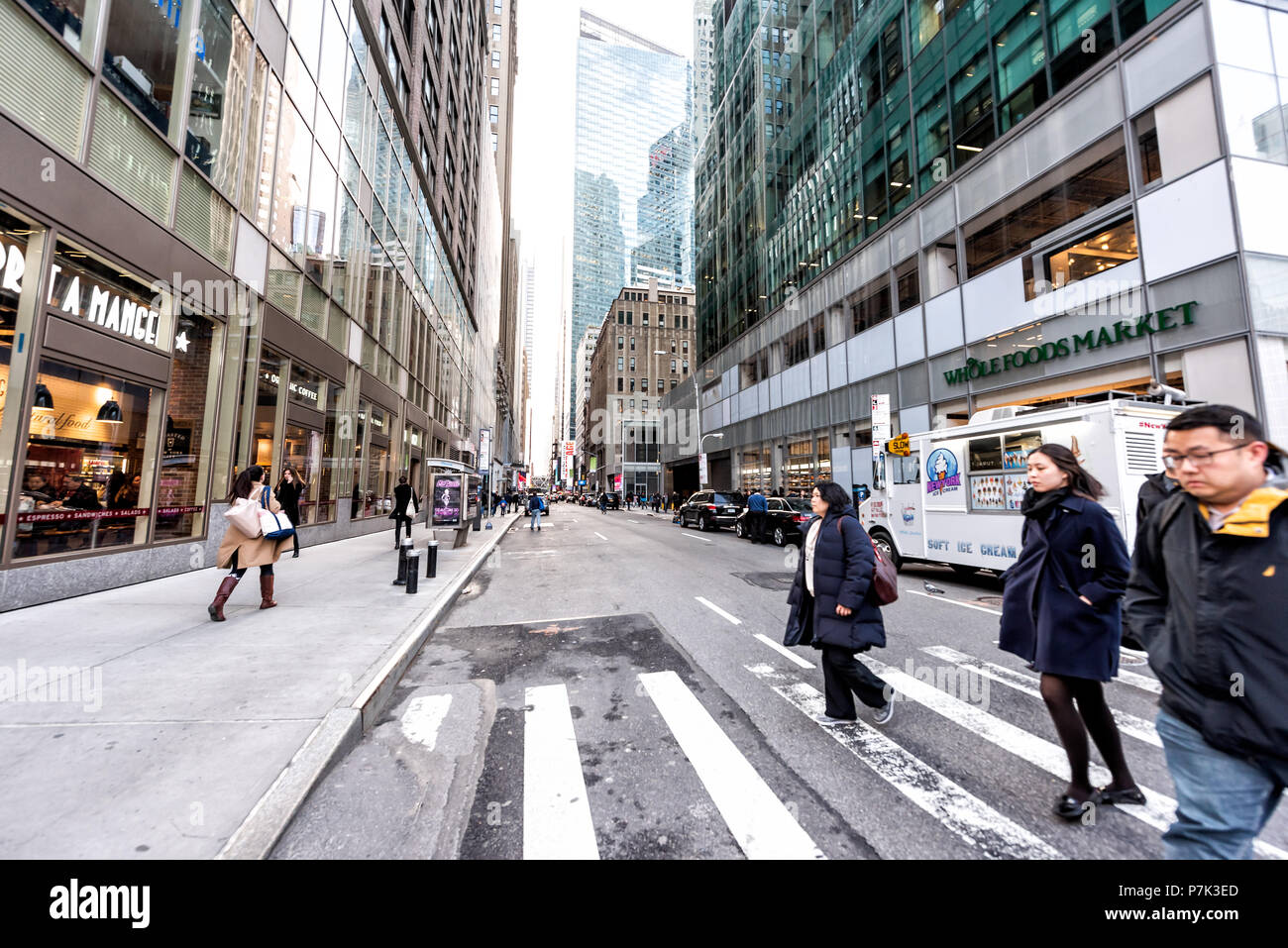 New York City, USA - April 6, 2018: Manhattan NYC buildings of midtown ...