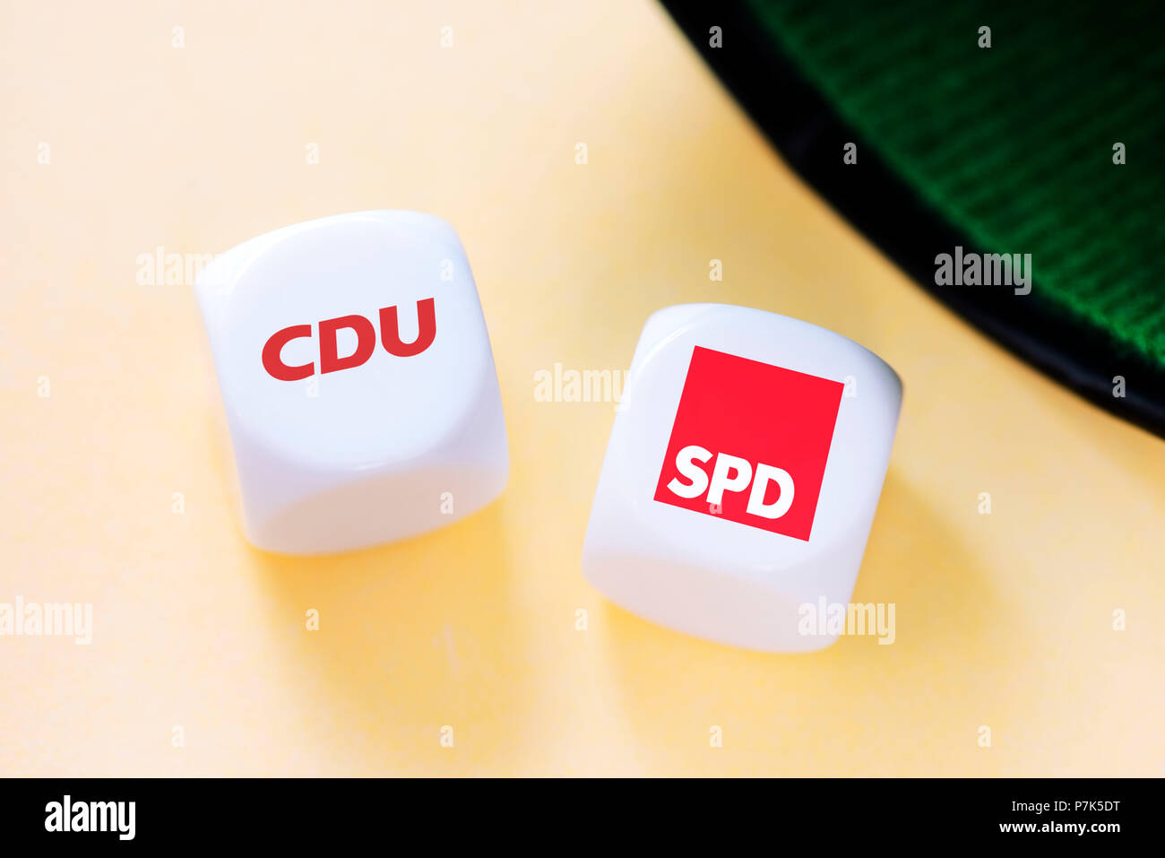 Dice, CDU, SPD, Große Koalition (grand coalition) Stock Photo