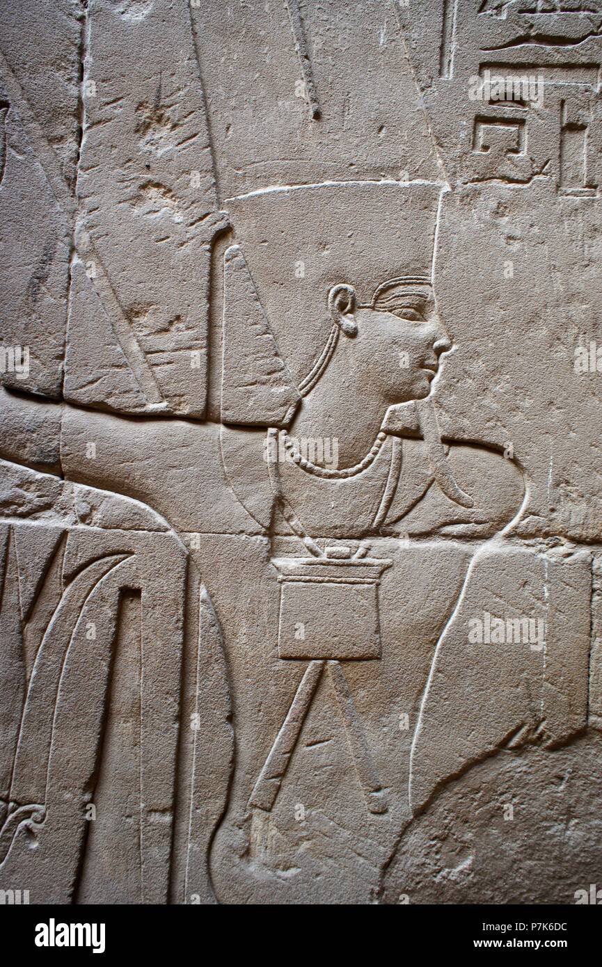 Templo de Luxor.  Egipto. Situado en el corazón de la antigua Tebas, fue construido esencialmente bajo las dinastías XVIII y XIX egipcias. Stock Photo