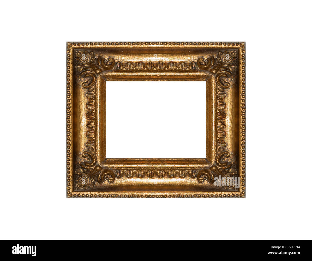 Wooden vintage frame isolated on white background Stock Photo - Alamy