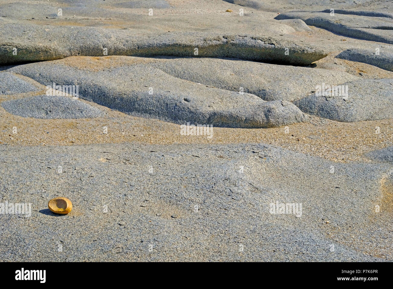 plain ground granite slabs on the Atlantic coast in the Dorob National Park in Namibia Stock Photo