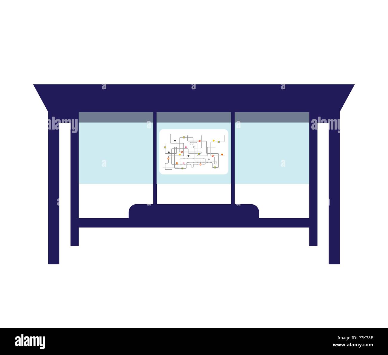 Bus stop isolated. bus station Vector illustration Stock Vector Image