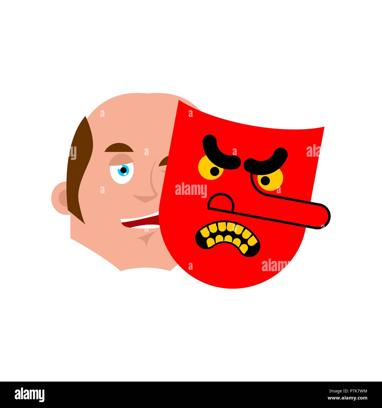 Good face and evil mask. Vector illustration Stock Vector Image & Art -  Alamy