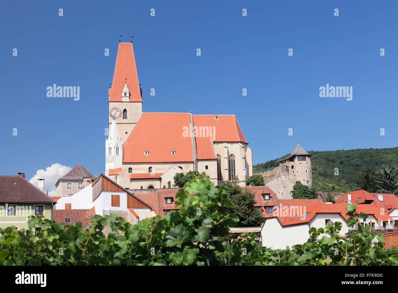 Parish Church of St. Mauritius, Spitz, Danube, Wachau, Lower Austria, Austria Stock Photo