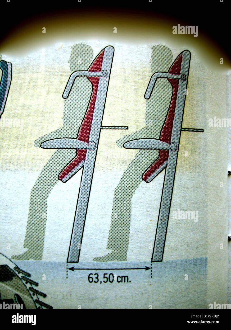 DISEÑO DE LOS ASIENTOS DE UN AVION PARA VIAJES CORTOS Stock Photo - Alamy