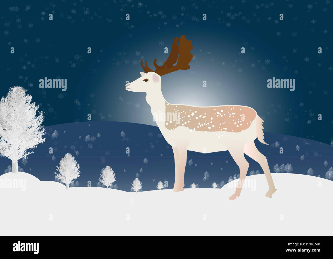 Reindeer, christmas, illustration Stock Photo