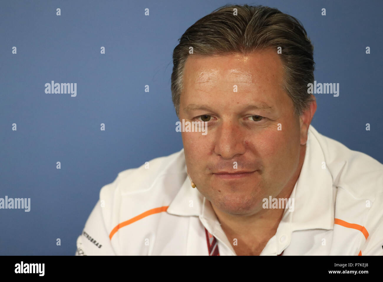 Silverstone Circuit, Silverstone, UK. 6th July, 2018. British Formula One Grand Prix, Friday free practice; Zak Brown, Executive Director of McLaren Technology Group Credit: Action Plus Sports/Alamy Live News Stock Photo