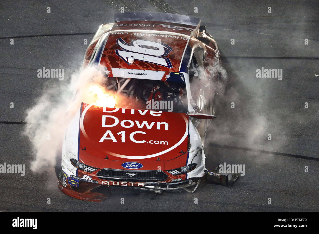 Ryan Reed 16 Daytona Beach, Florida, USA. 6th July, 2018. Ryan Reed (16) slides ...