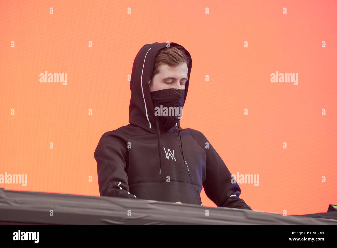 Turku, Finland. 6th July 2018. Norwegian DJ Alan Walker performing at  Ruisrock Open Air Festival. Credit: Stefan Crämer/Alamy Live News Stock  Photo - Alamy