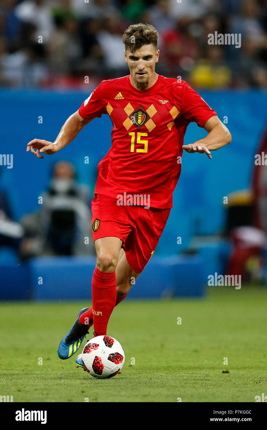 Kazan, Russia. 6th July 2018. Thomas Meunier of Belgium during the 2018 FIFA World Cup Quarter Final match between Brazil and Belgium at Kazan Arena on July 6th 2018 in Kazan, Russia. (Photo by Daniel Chesterton/phcimages.com) Credit: PHC Images/Alamy Live News Stock Photo