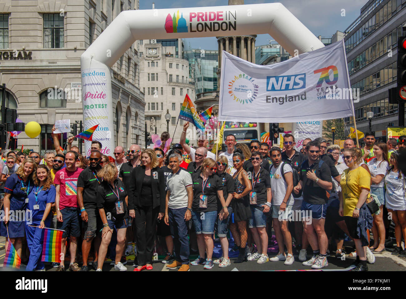 London, UK. 7th July 2018. The head of the London Pride March Credit: Alex Cavendish/Alamy Live News Stock Photo