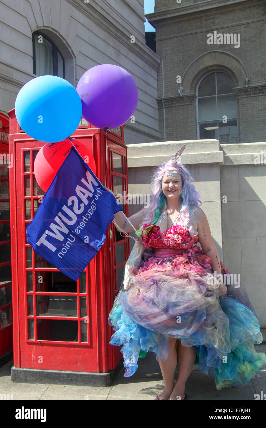London, UK. 7th July 2018. Participant at Pride in London Credit: Alex Cavendish/Alamy Live News Stock Photo