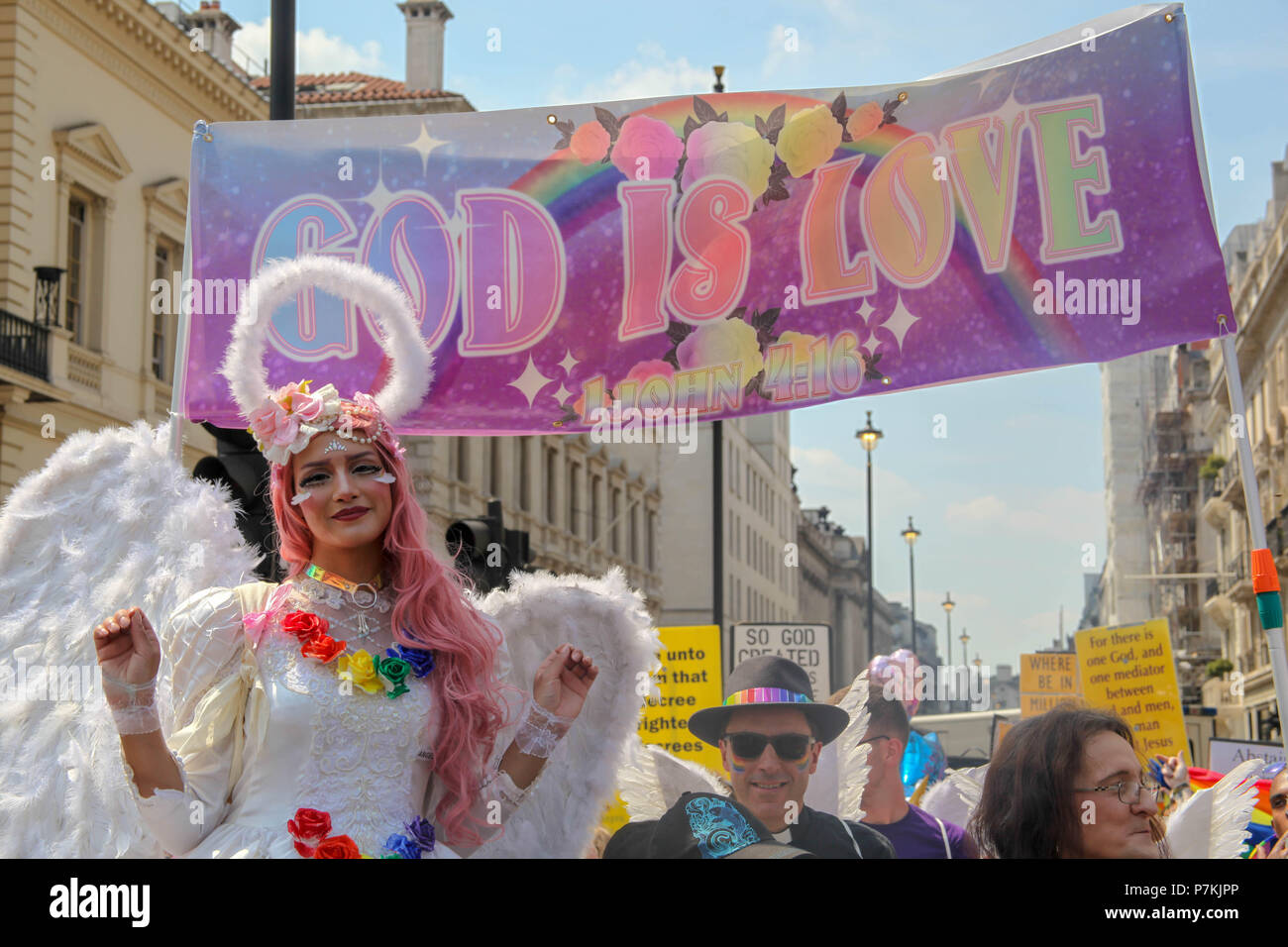 London, UK. 7th July 2018. Christian supporters of Pride in London Credit: Alex Cavendish/Alamy Live News Stock Photo