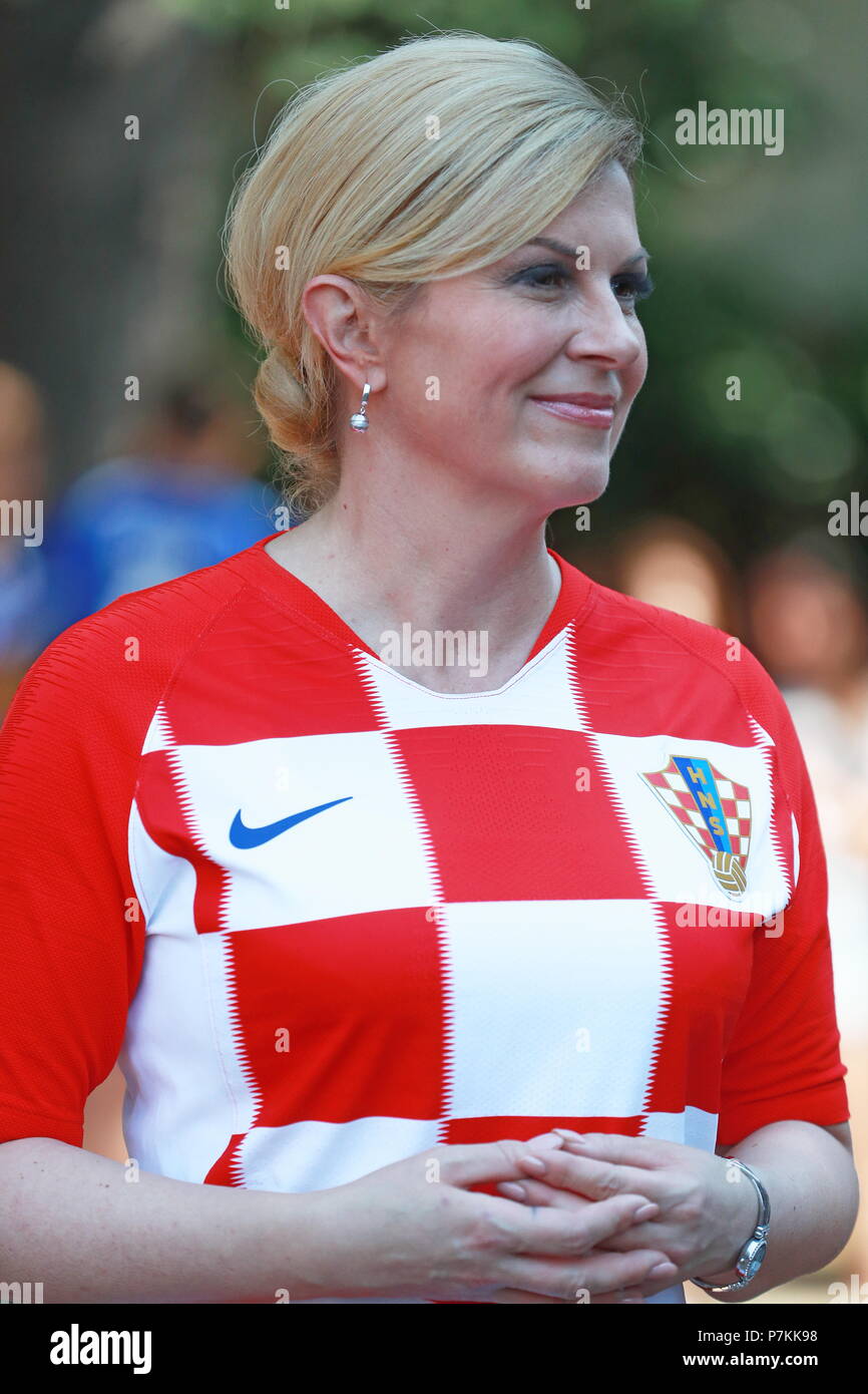 Sochi Russia 7th July 2018 Croatia S President Kolinda Grabar Kitarovic Who Has Arrived On A Charter Flight From Zagreb To Attend The 2018 Fifa World Cup Quarterfinal Match Between Russia And Croatia Vladimir