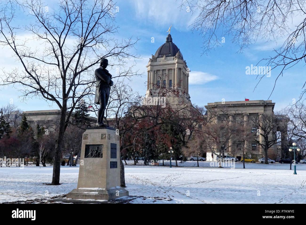 Winnipeg, Manitoba, Canada 20141121 Robert Burns Statue in front