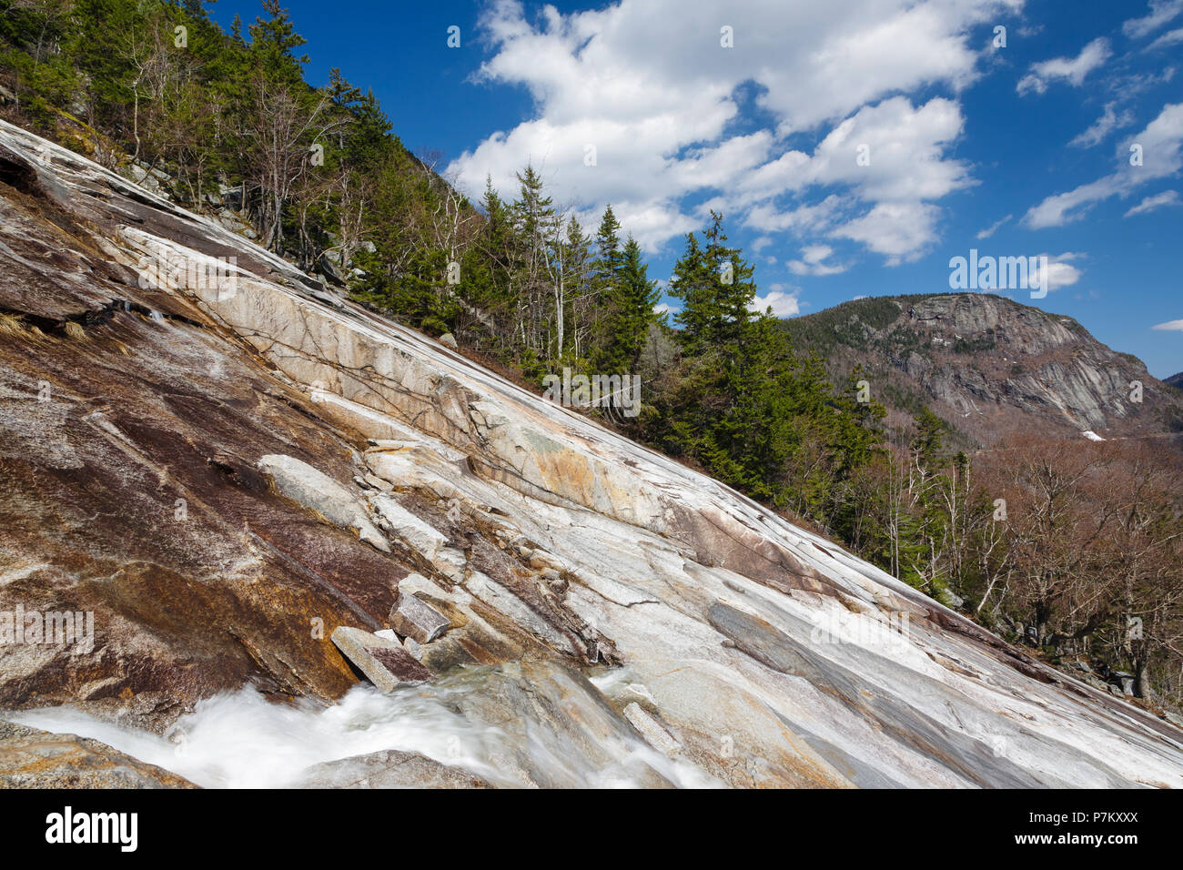 The rocky cliff of Mount Willard in Crawford Notch, New Hampshire from