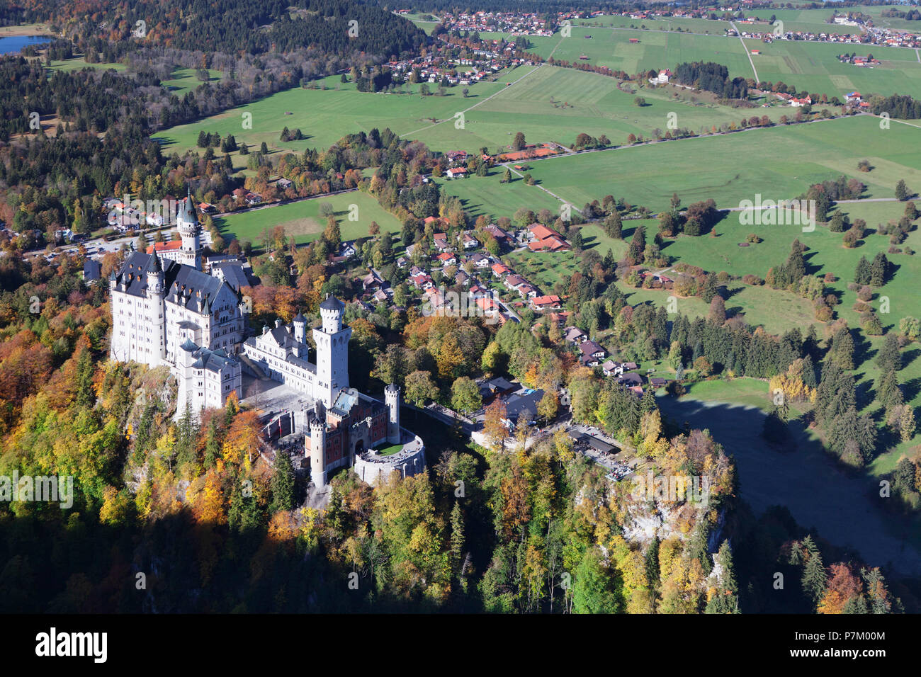 Neuschwanstein Castle, Hohenschwangau, Allgäu, Ostallgäu, Bavaria, Germany Stock Photo