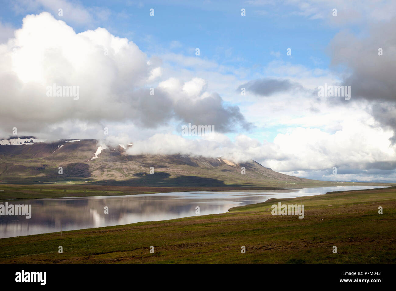 Mountains, lake, Svinavatn, Iceland, landscape Stock Photo