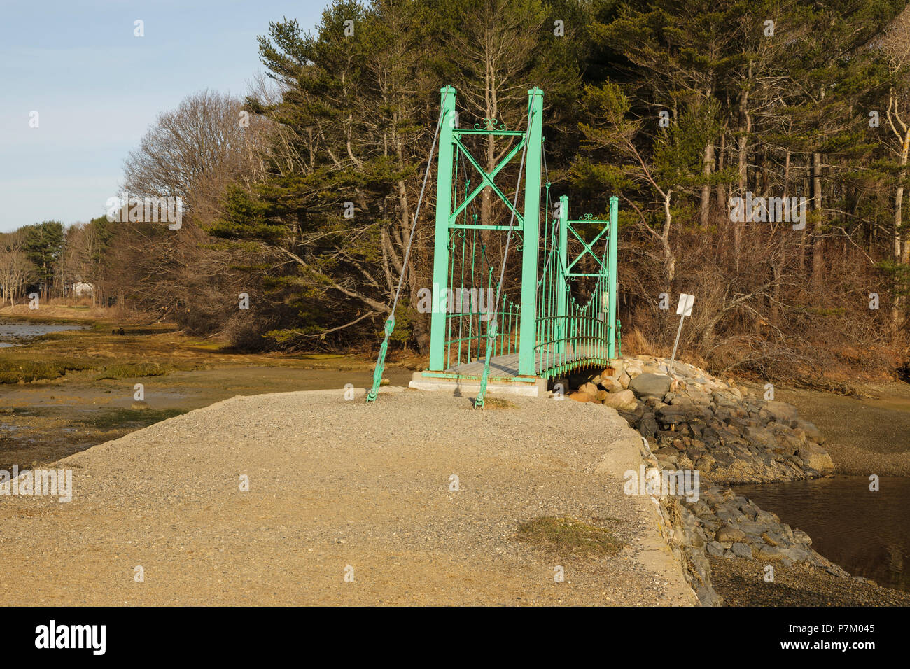 Wiggly Bridge in York, Maine USA during the spring months. This small