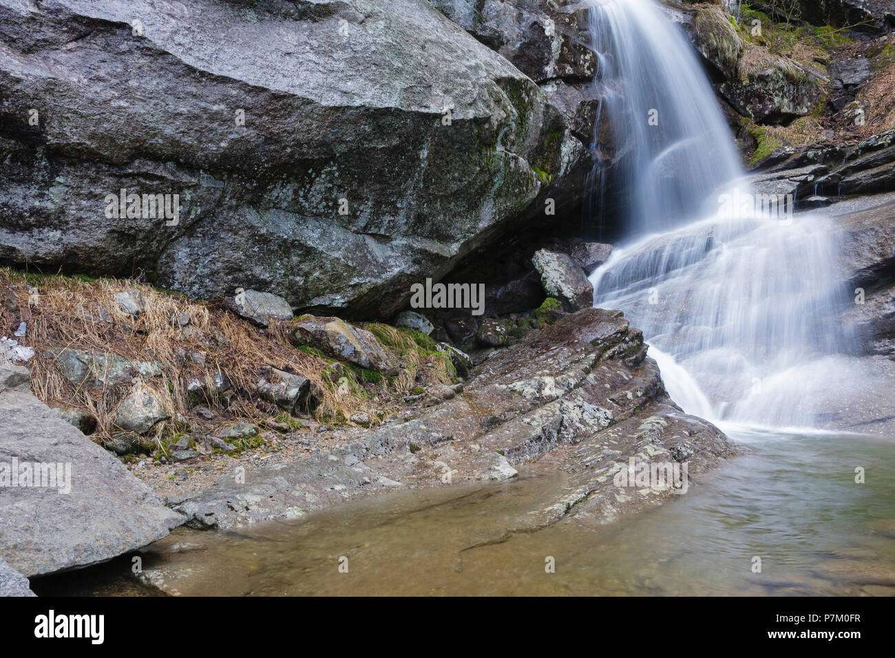 Bridal Veil Falls On Coppermine Brook In Franconia New Hampshire During The Spring Months This Waterfall Looks Great During The Spring Snowmelt And Stock Photo Alamy