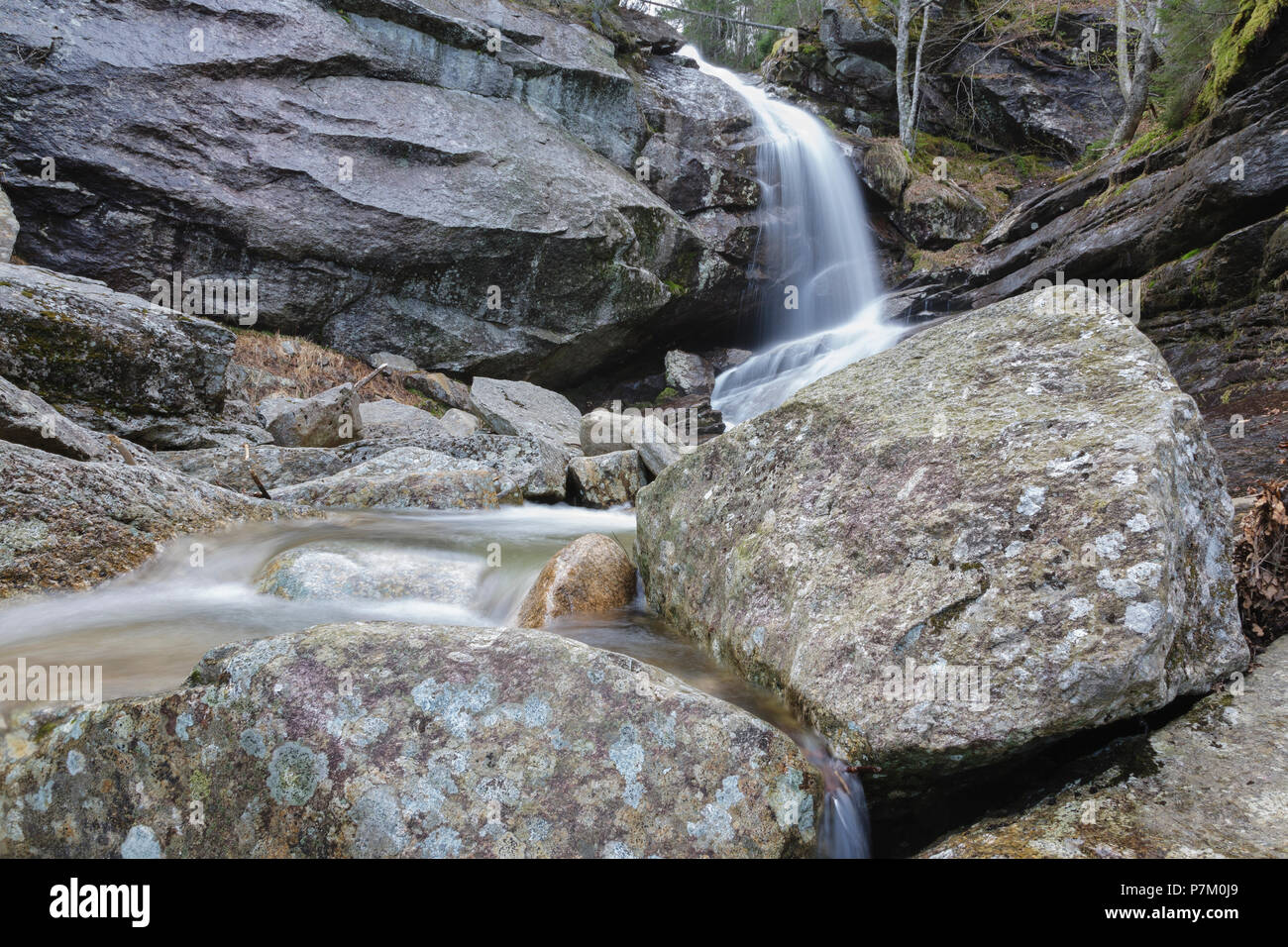 Bridal Veil Falls On Coppermine Brook In Franconia New Hampshire During The Spring Months This Waterfall Looks Great During The Spring Snowmelt And Stock Photo Alamy
