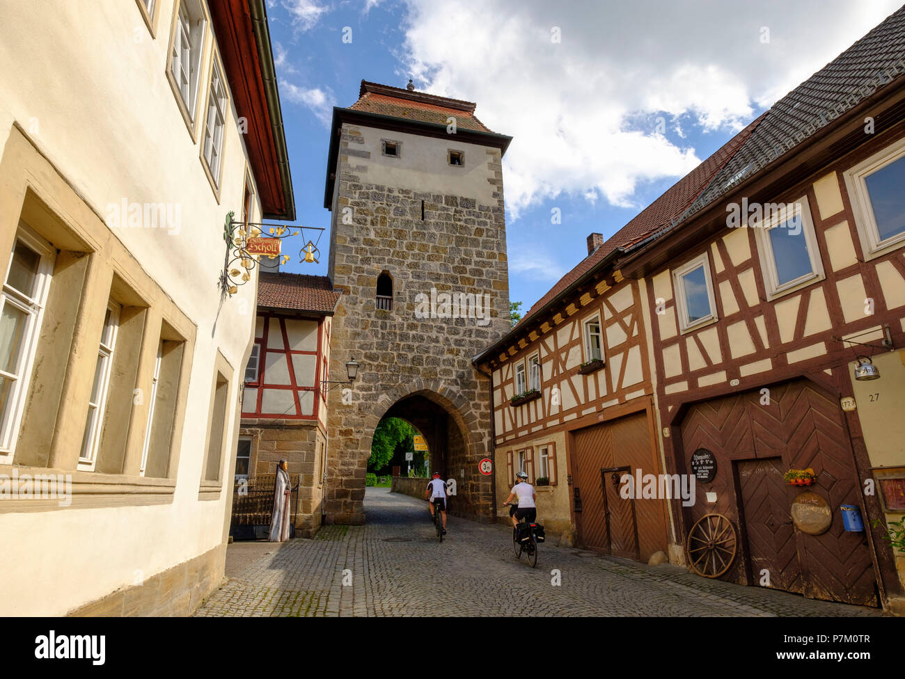 Geiersberg gate tower, Sesslach, Coburger Land, Upper Franconia, Franconia, Bavaria, Germany Stock Photo