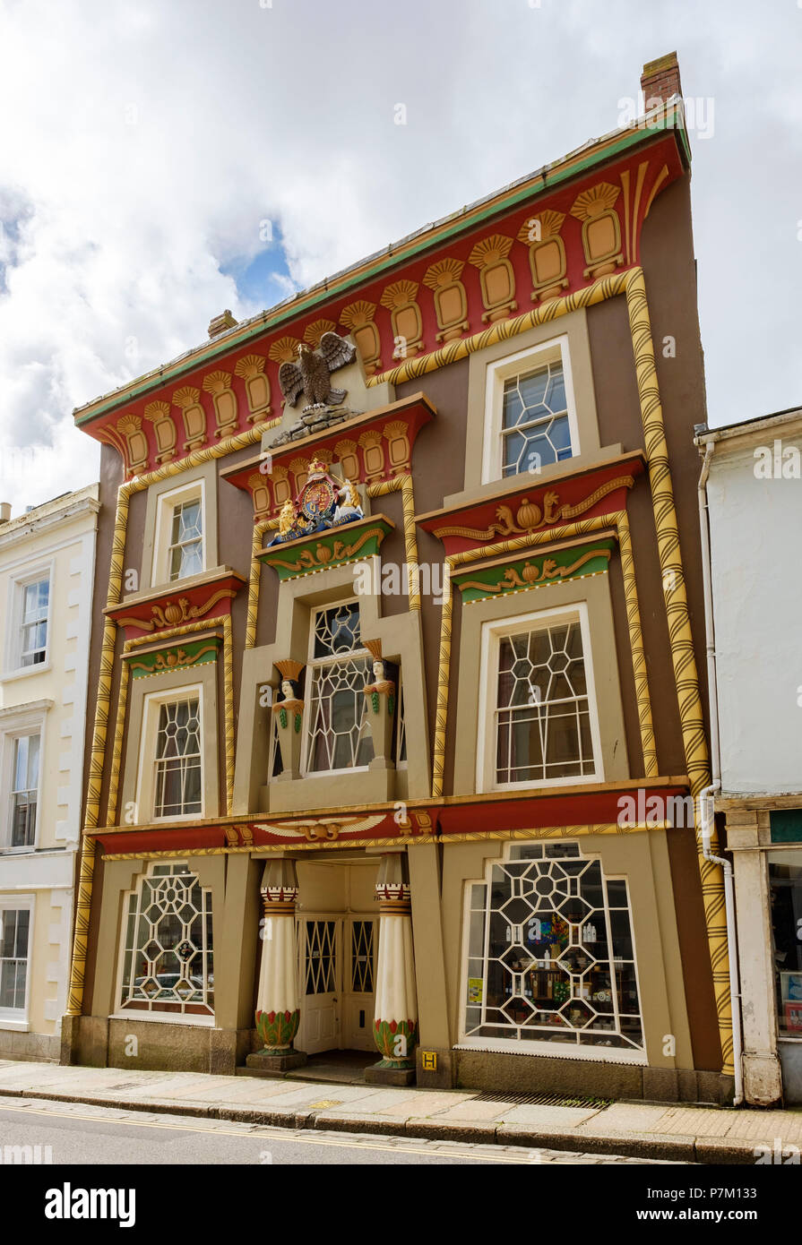 Egyptian House, Penzance, Cornwall, England, United Kingdom Stock Photo