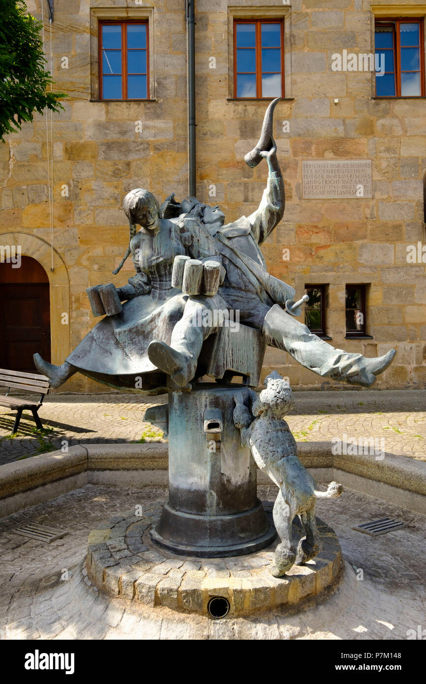 Wallenstein fountain by Ludwig Manz, Schlossplatz, Altdorf bei Nürnberg