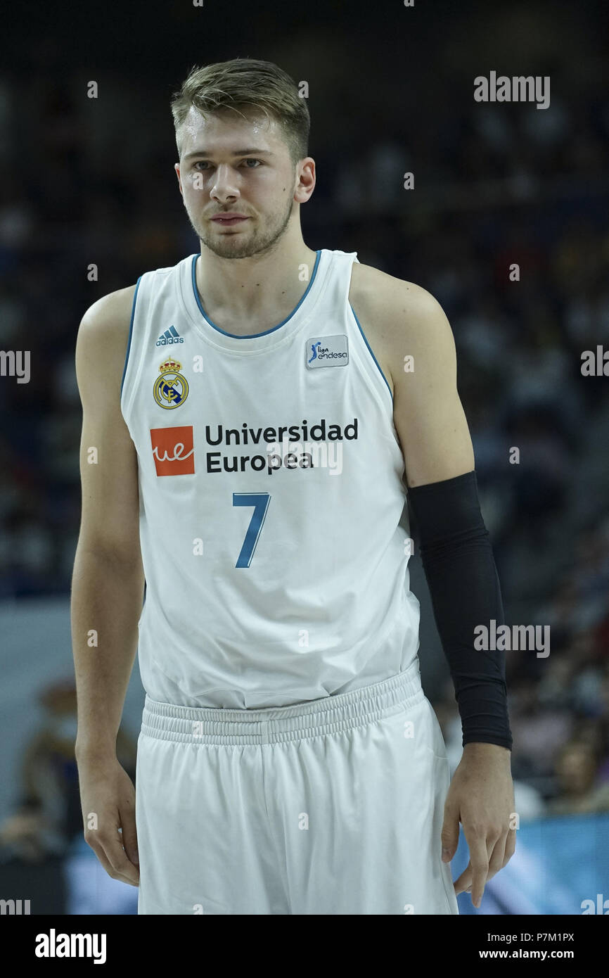 Luka Doncic 7 Real Madrid Baloncesto Spain White Basketball Jersey