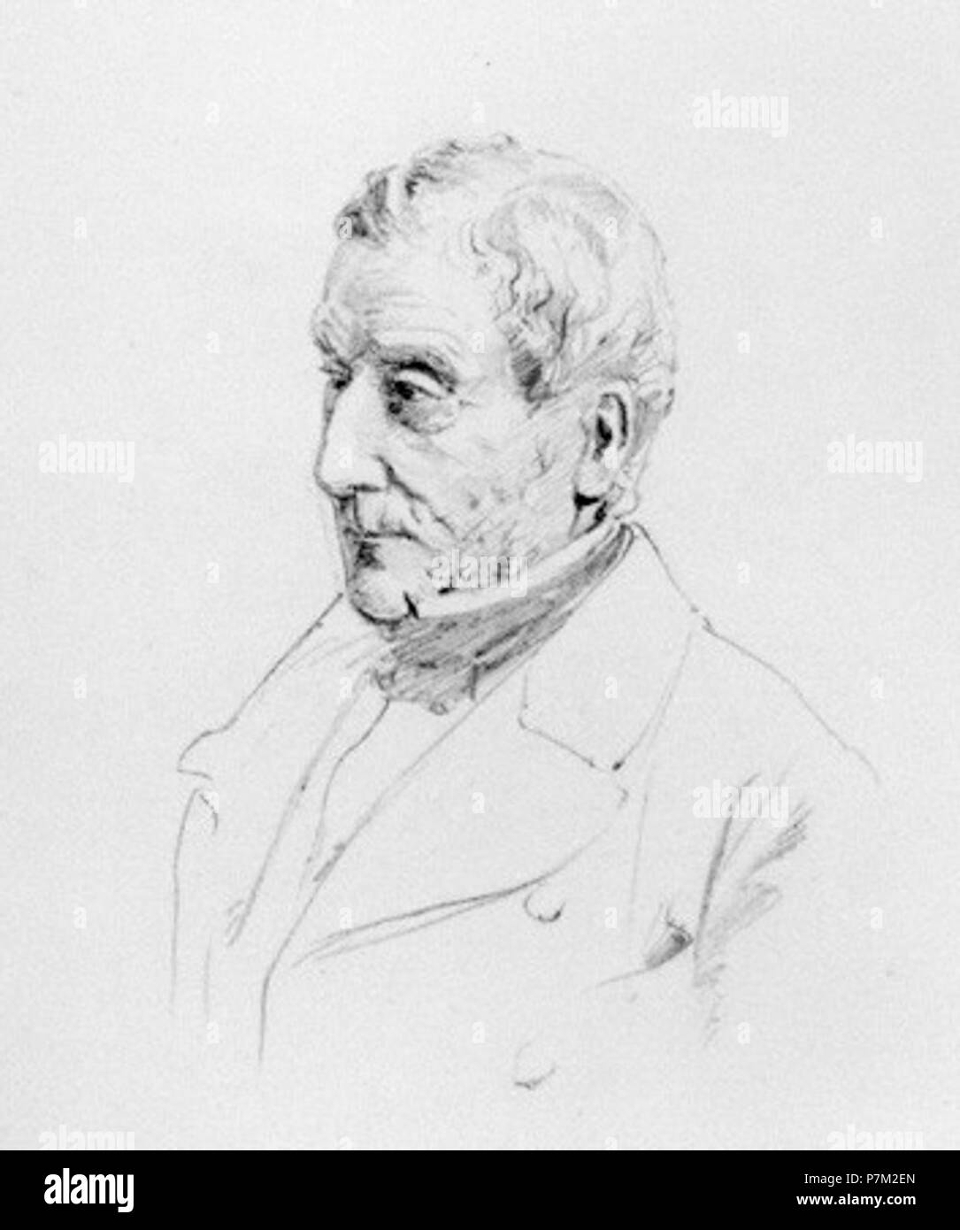 2nd Earl of Effingham. by Frederick Sargent, pencil, 1880s? Stock Photo