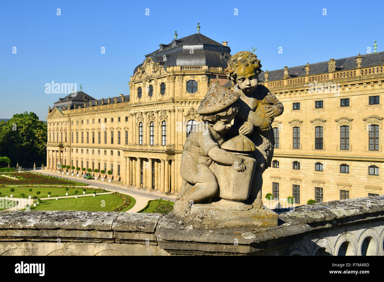 Germany, Bavaria, Upper Franconia Region, Würzburg, Würzburg residence of the eighteenth century (Residenz), baroque style, listed as World Heritage by UNESCO, Hofgarten (court garden) Stock Photo