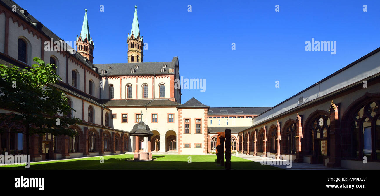 Germany, Bavaria, Upper Franconia Region, Würzburg, Romanesque St. Kilian Cathedral, the cloister Stock Photo