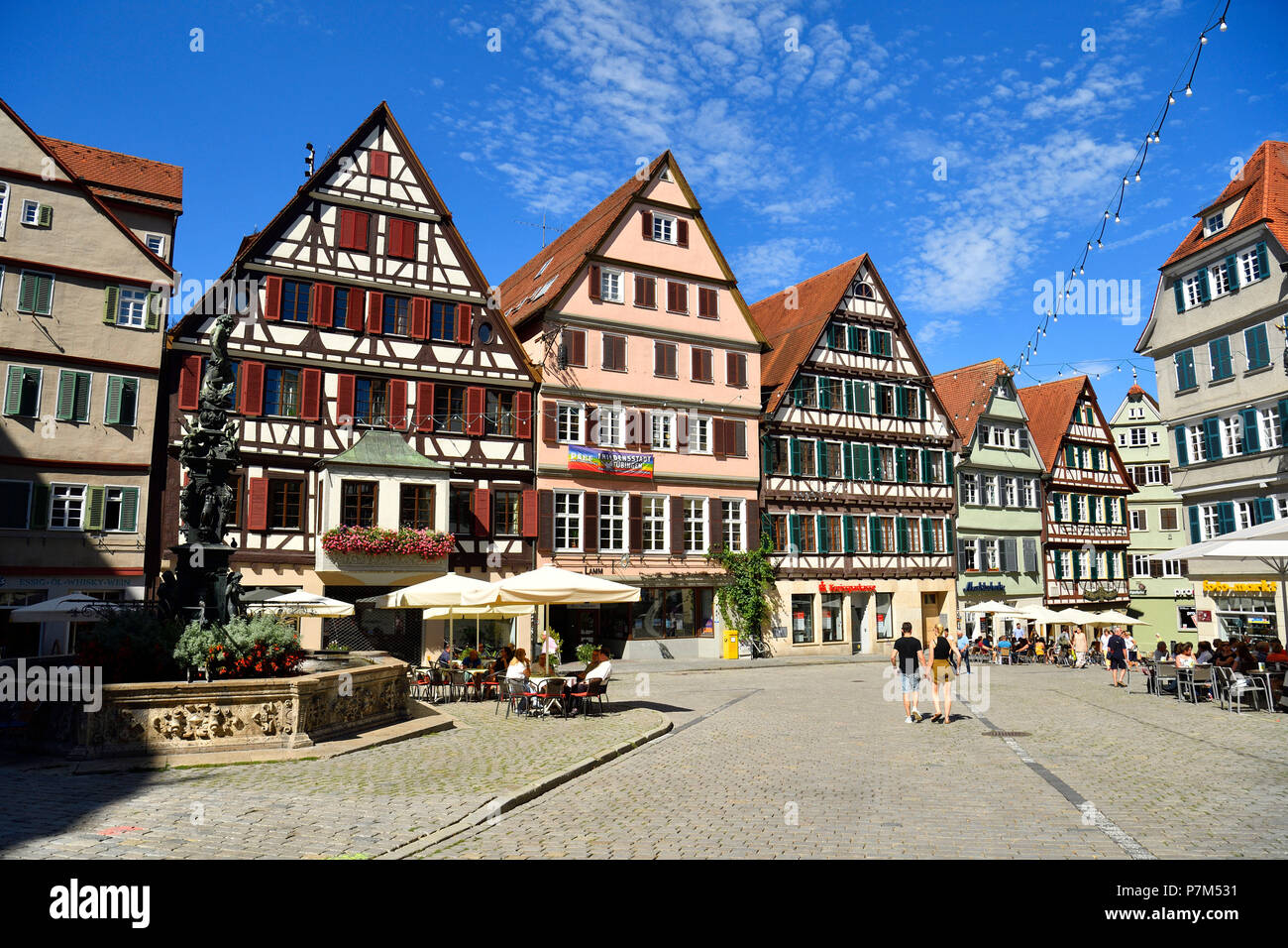 Germany, Baden-Wurttemberg, Neckartal (Neckar valley), Tübingen, Marktplatz Stock Photo