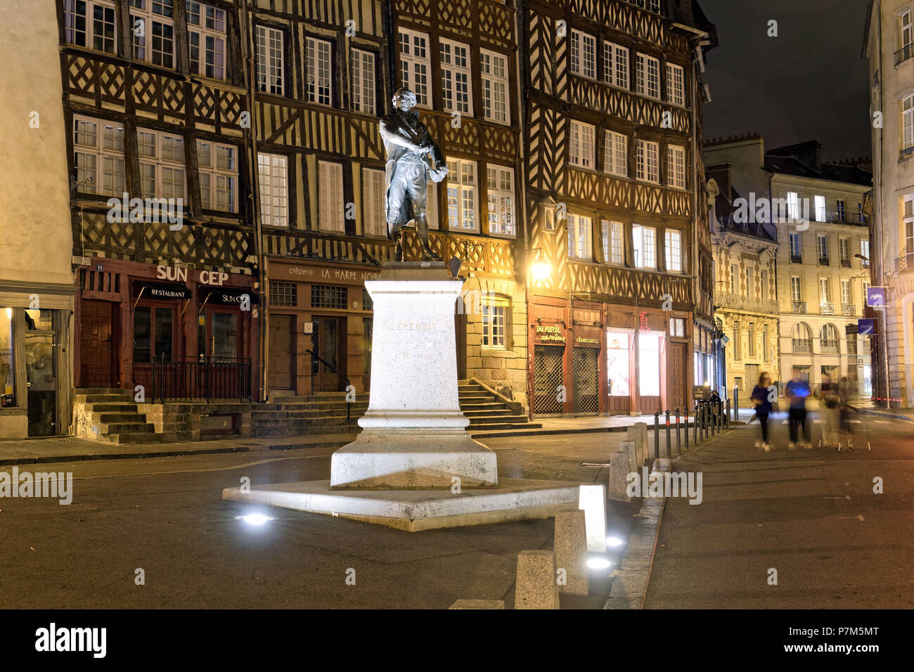 France, Ille et Vilaine, Rennes, Champ Jacquet square is bordered of ...