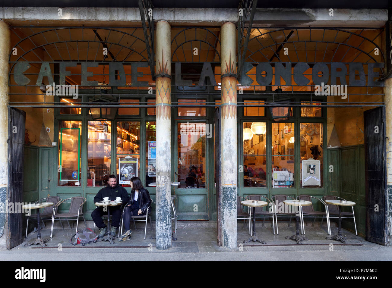 France, Haute Garonne, Toulouse, rue de la Concorde, Concorde Café, the oldest café of Toulouse Stock Photo