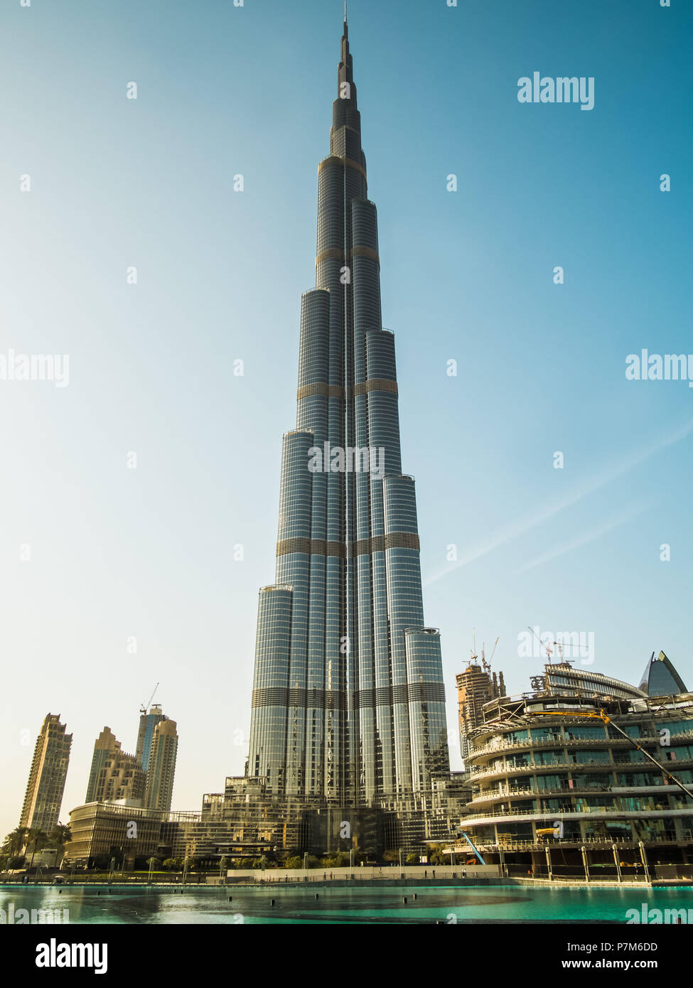 Burj Khalifa, the tallest man made structure in the world at 828 metres, Dubai, United Arab Emirates, Stock Photo