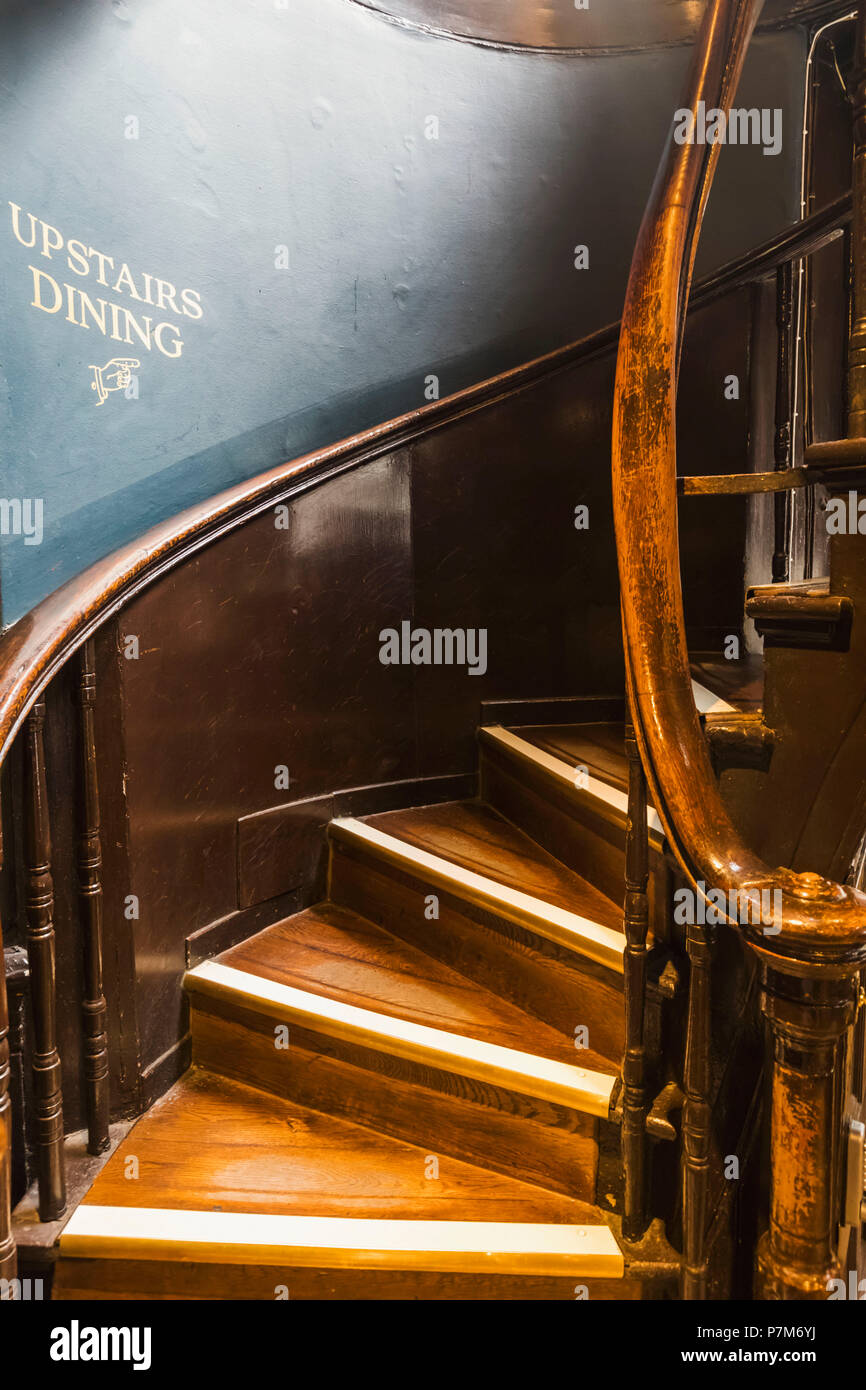 England, London, The City of London, The Ship Pub, Stairway Stock Photo