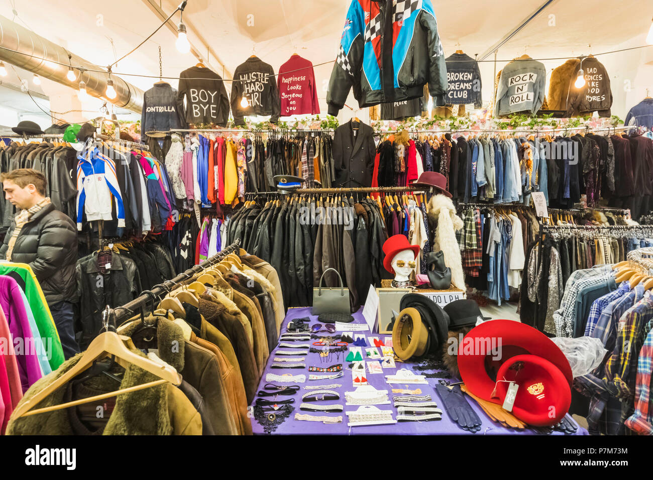 England, London, Shorditch, Brick Lane, Vintage Clothing Store Stock Photo