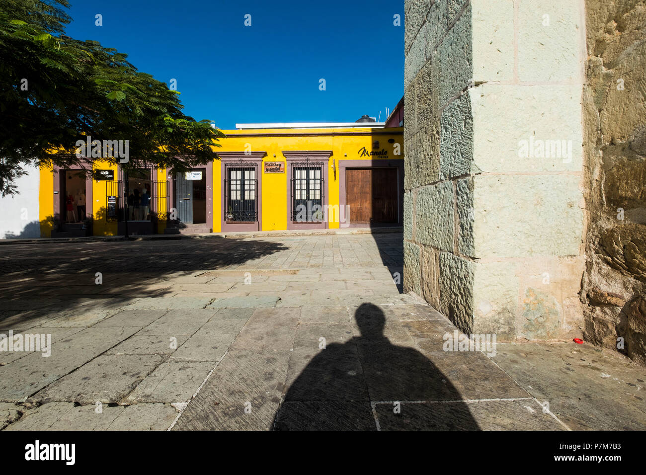 Macedonio Alcala Street is the tourist walker of the city of Oaxaca in southern Mexico Stock Photo