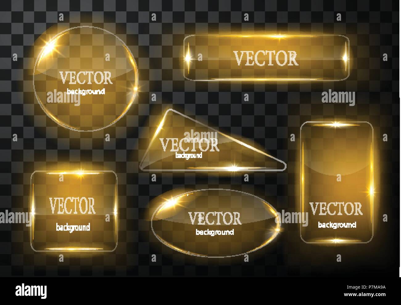 Glass vector button plane. Easy editable background Stock Vector