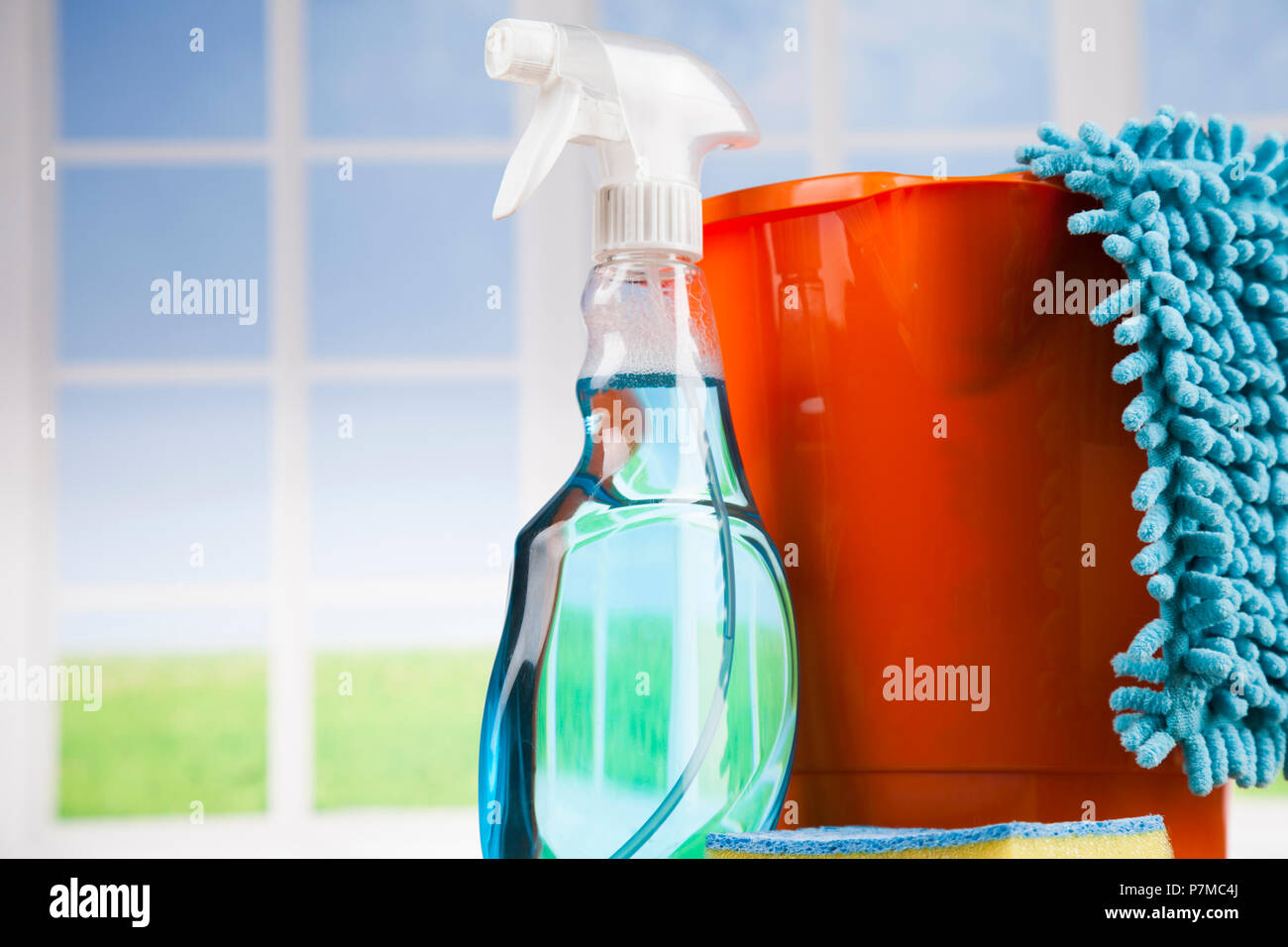 Cleaning and window background Stock Photo - Alamy