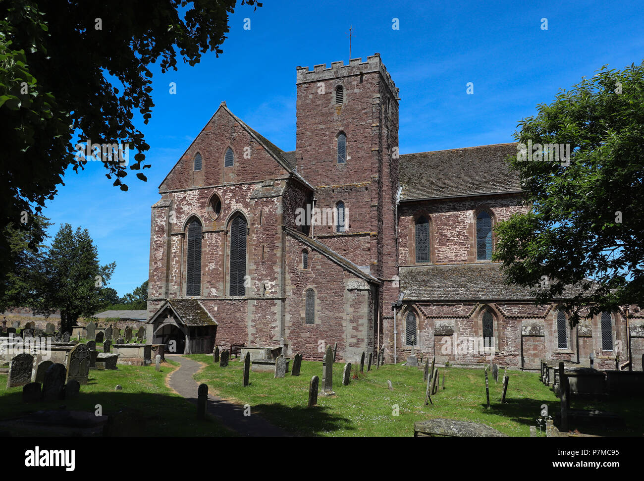 Dore Abbey, a 12th C. former Cistercian abbey, now a parish church since 1634, is constructed of sandstone. Located In Golden Valley, Herefordshire,UK Stock Photo