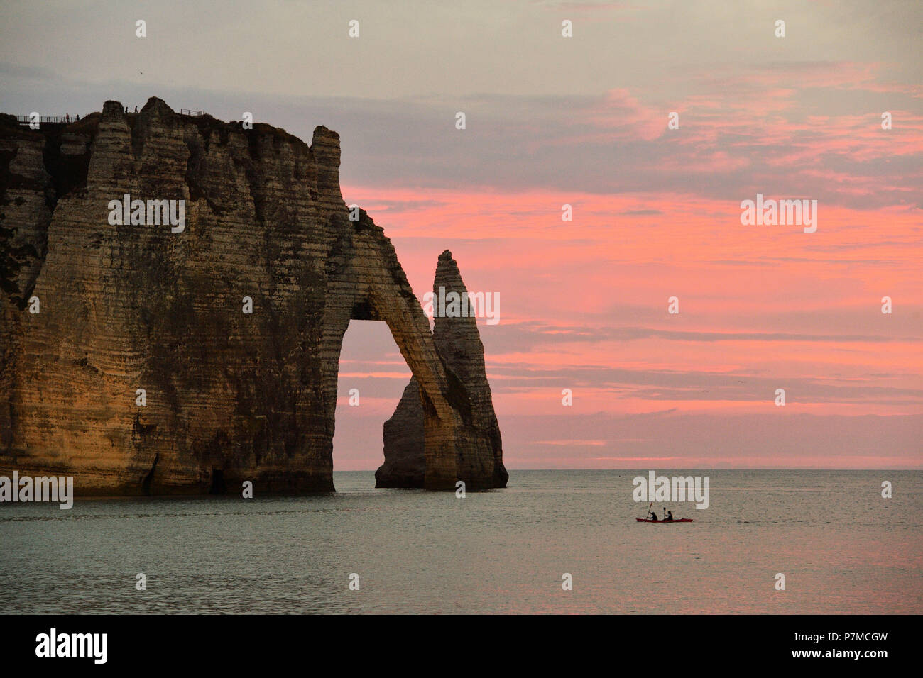 France, Seine Maritime, Caux, Alabaster Coast, Etretat, the Aval cliff ...