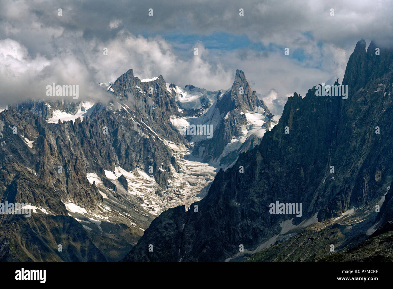 France, Haute Savoie, Chamonix Mont Blanc, the Mer de Glace glacier Stock Photo