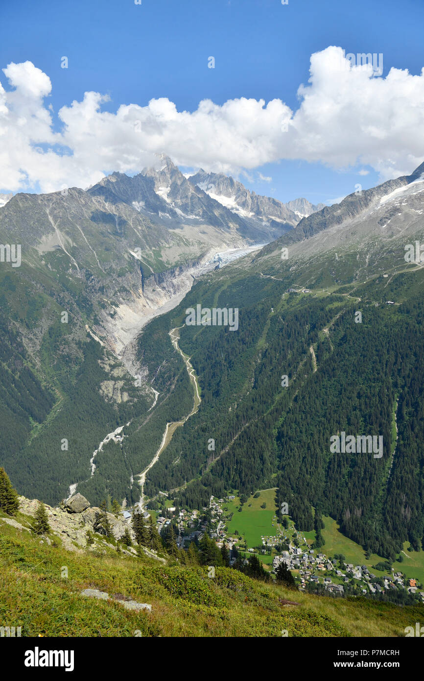 France, Haute Savoie, Chamonix Mont Blanc, the Mer de Glace glacier Stock Photo