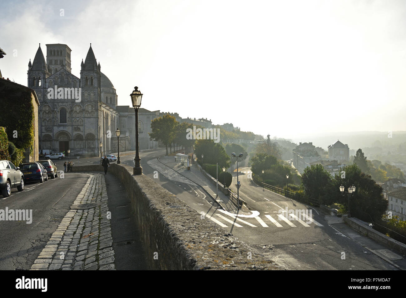 France, Charente, Angouleme, the old city with St Pierre cathedral seen from the city walls Stock Photo