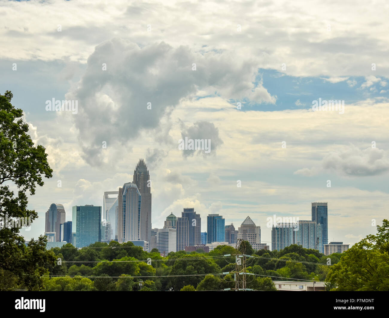 Charlotte, NC skyline from Cordelia Park Stock Photo - Alamy