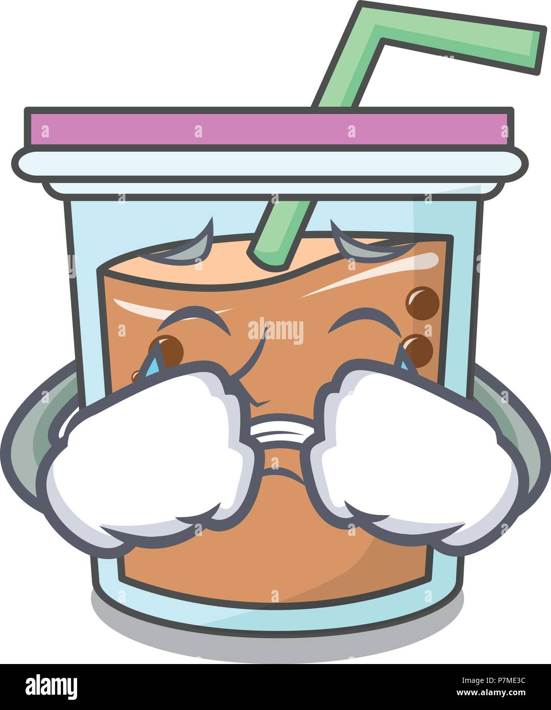 Crying bubble tea mascot cartoon vector illustration Stock Vector Image ...