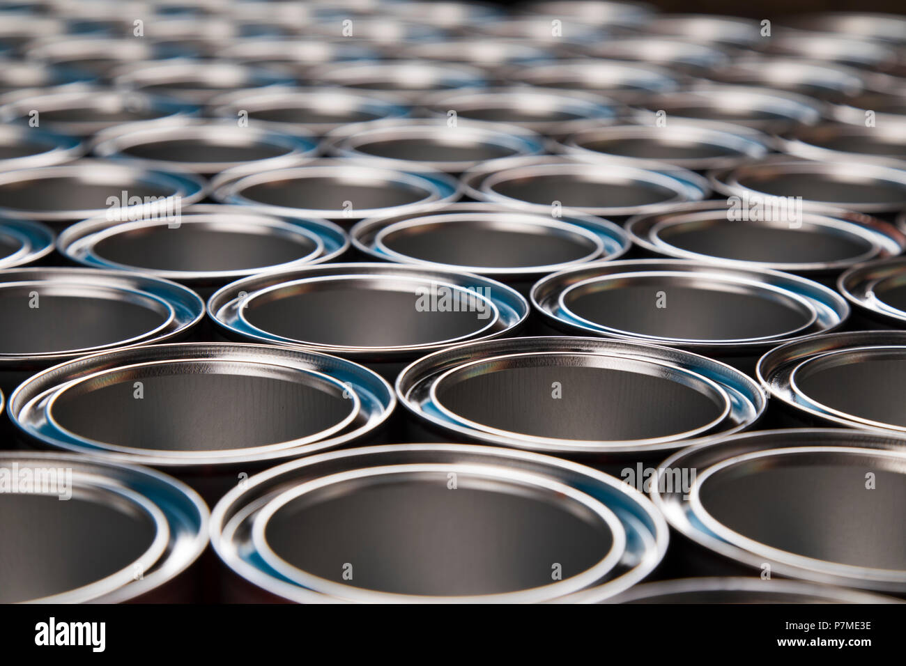 Metal tin paint cans Stock Photo Alamy